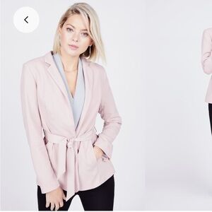Noir Sz small lined dusty rose tie blazer s